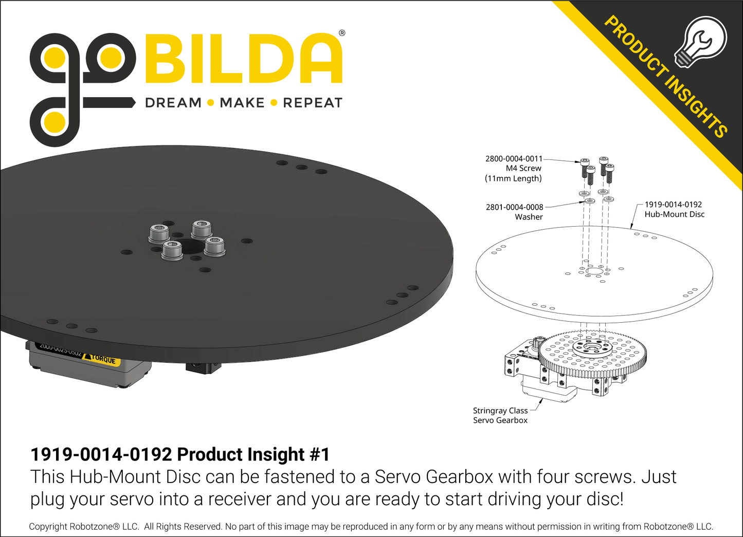 Plastic Hub-Mount Disc (14mm Bore, 192mm Diameter)