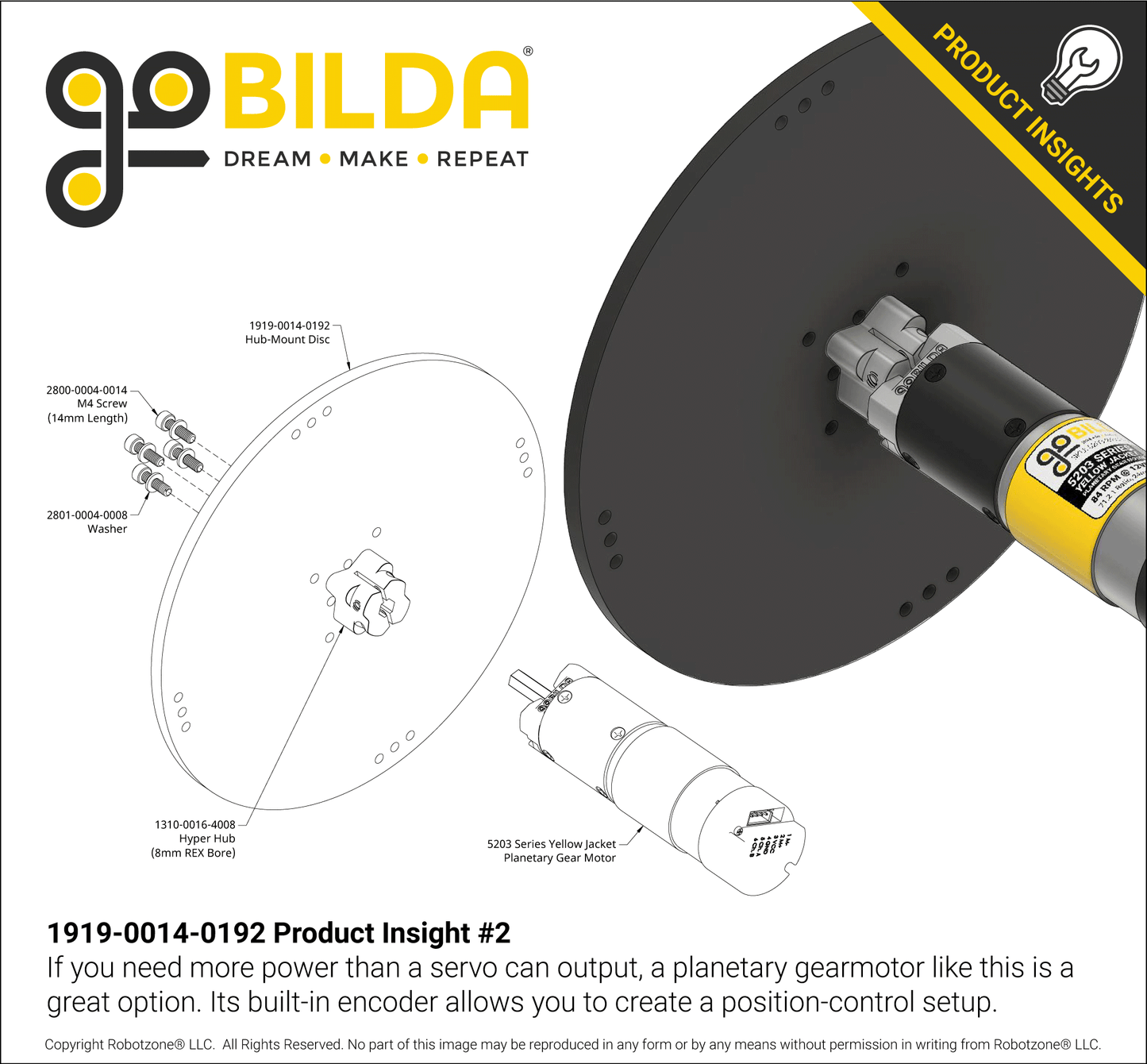 Plastic Hub-Mount Disc (14mm Bore, 192mm Diameter)