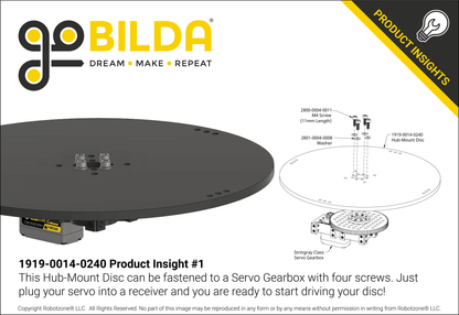 Plastic Hub-Mount Disc (14mm Bore, 240mm Diameter)