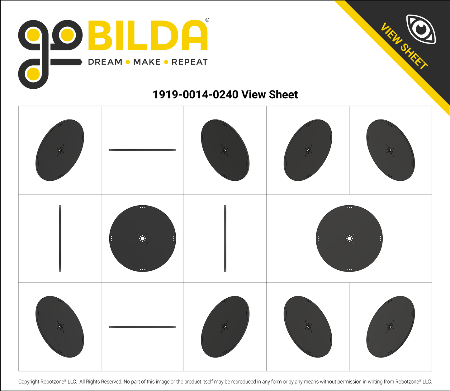 Plastic Hub-Mount Disc (14mm Bore, 240mm Diameter)