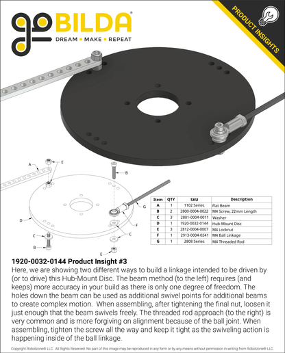 Plastic Hub-Mount Disc (32mm Bore, 144mm Diameter)