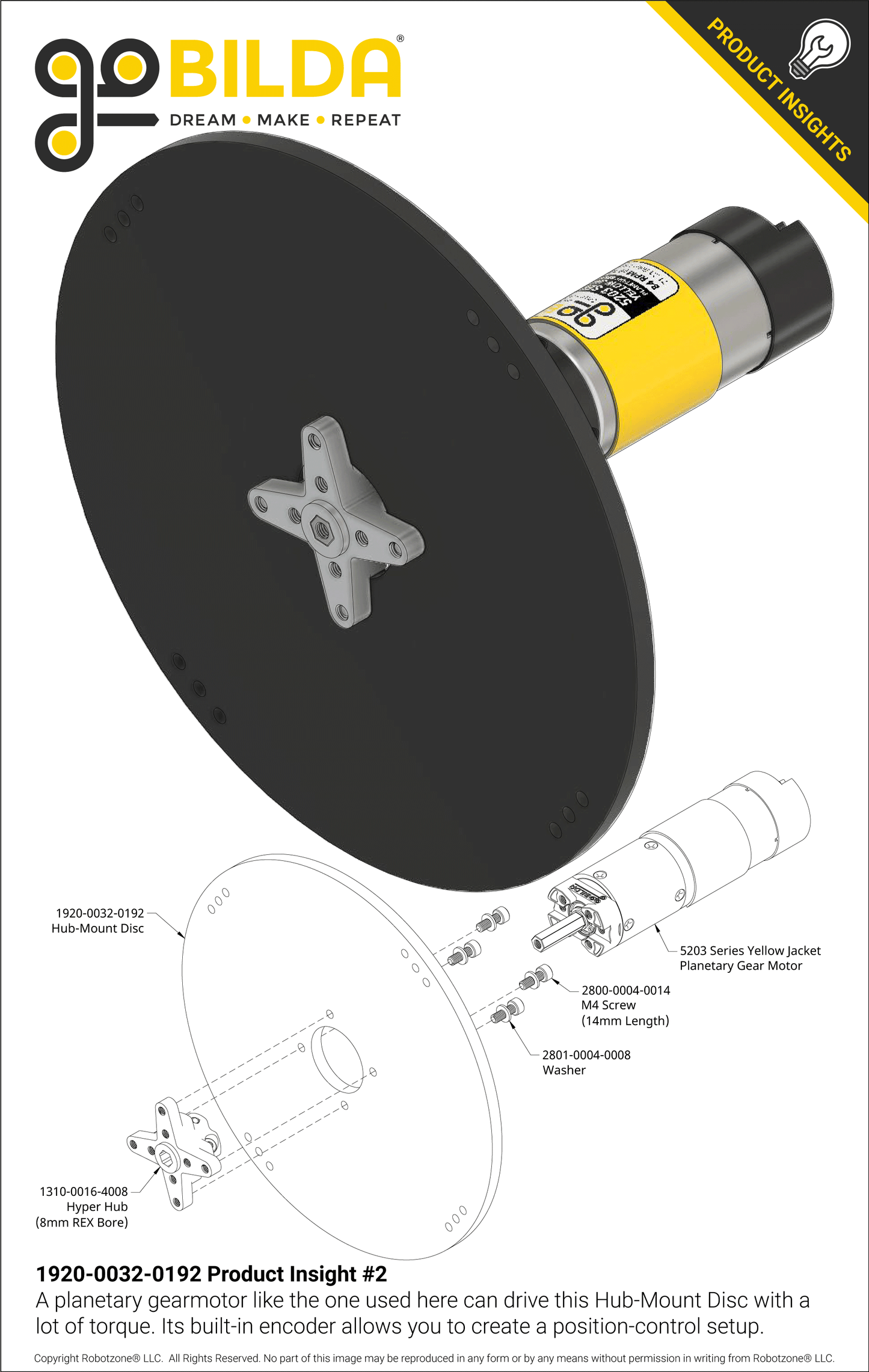 Plastic Hub-Mount Disc (32mm Bore, 192mm Diameter)