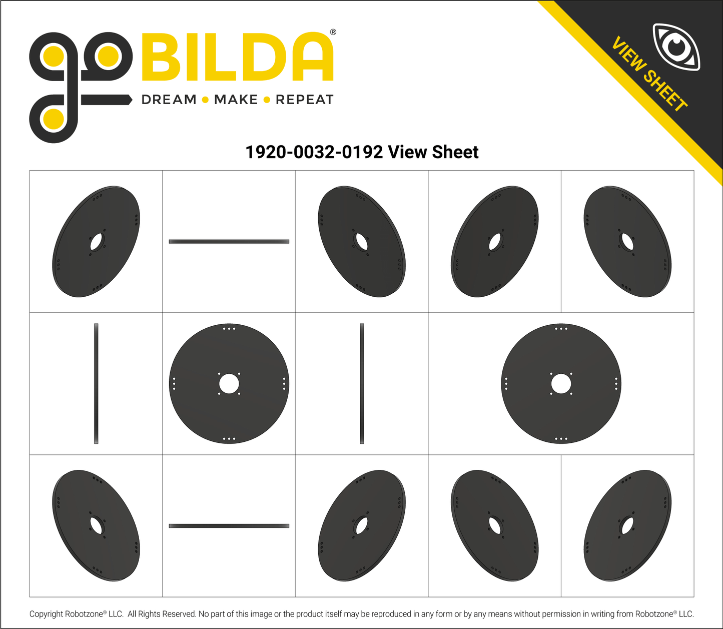 Plastic Hub-Mount Disc (32mm Bore, 192mm Diameter)