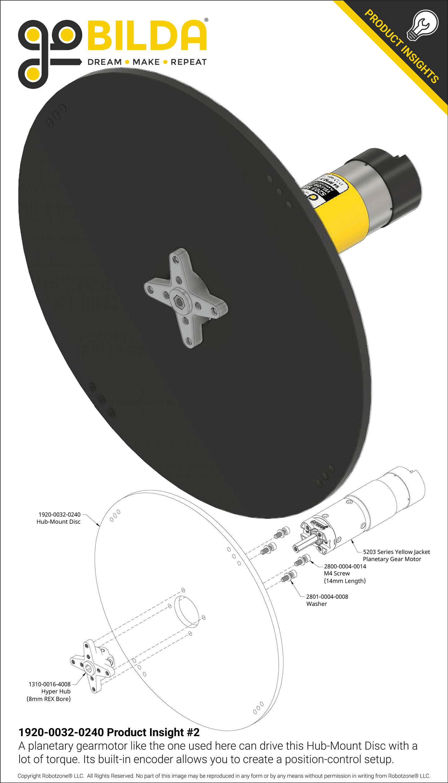 Plastic Hub-Mount Disc (32mm Bore, 240mm Diameter)