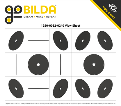 Plastic Hub-Mount Disc (32mm Bore, 240mm Diameter)