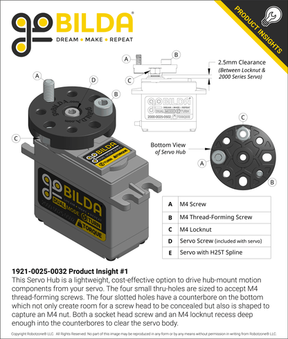 Plastic Servo Hub (H25T Spline, 32mm Diameter)