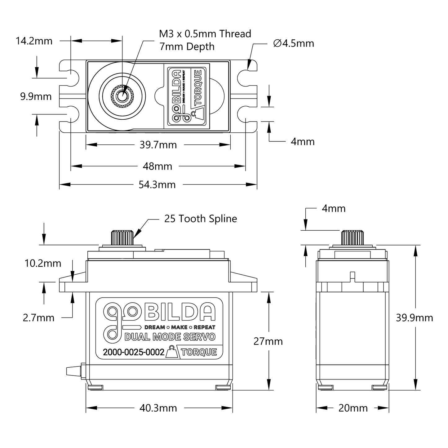 2000 Series Dual Mode Servo (25-2, Torque)