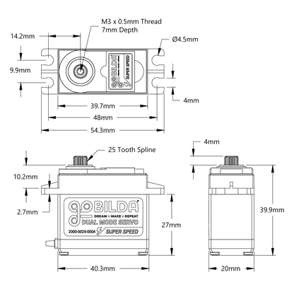 2000 Series Dual Mode Servo (25-4, Super Speed)