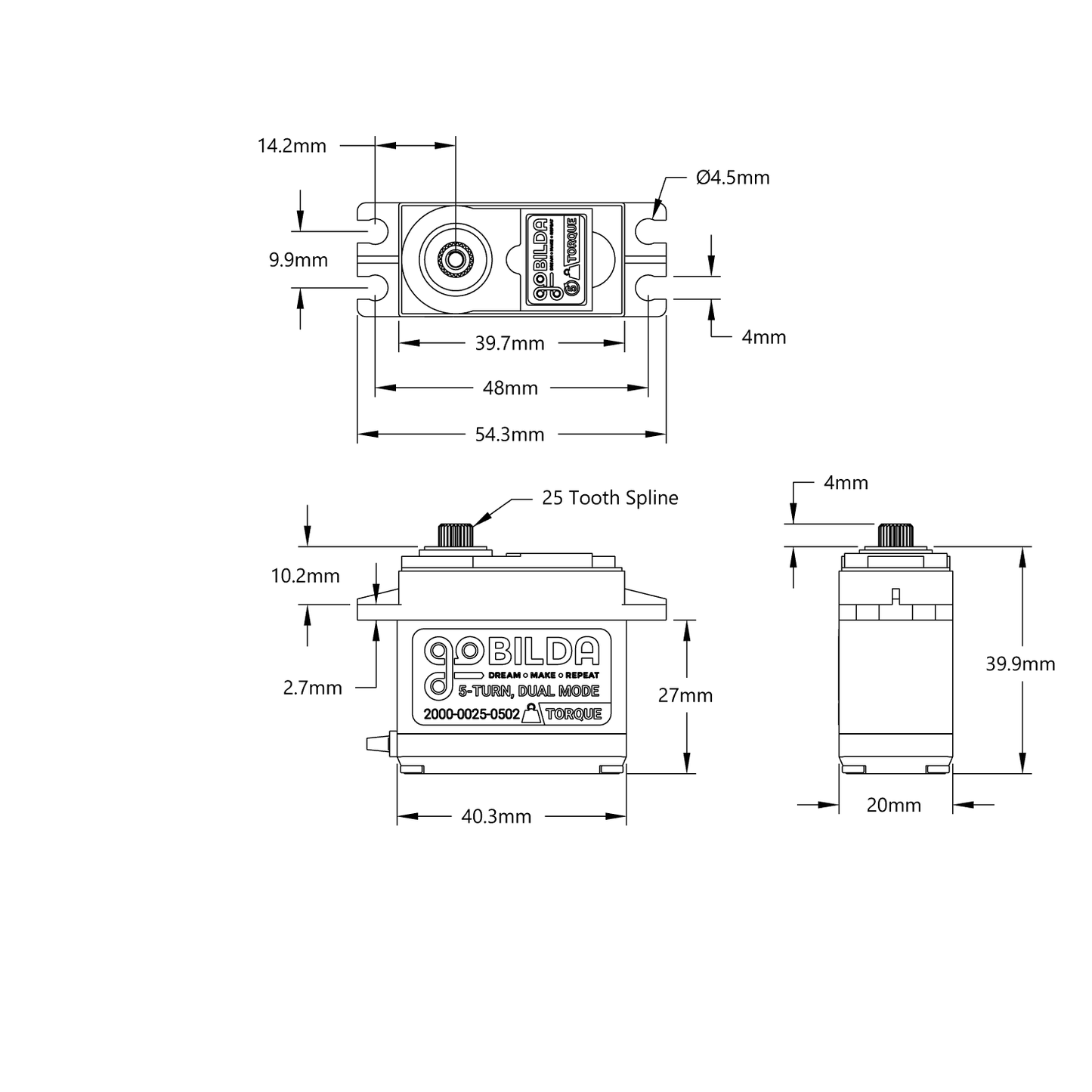 2000 Series 5-Turn, Dual Mode Servo (25-2, Torque)