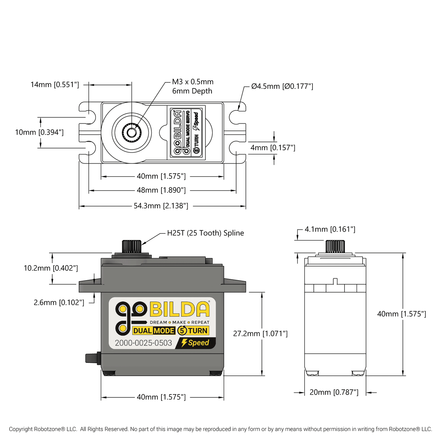 2000 Series 5-Turn, Dual Mode Servo (25-3, Speed)