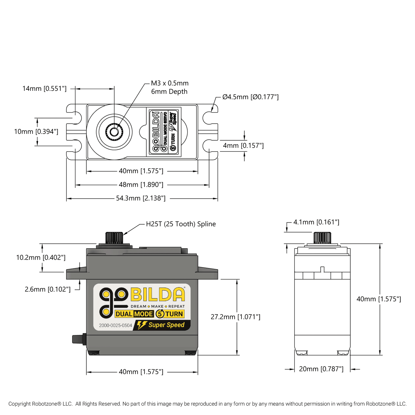 2000 Series 5-Turn, Dual Mode Servo (25-4, Super Speed)