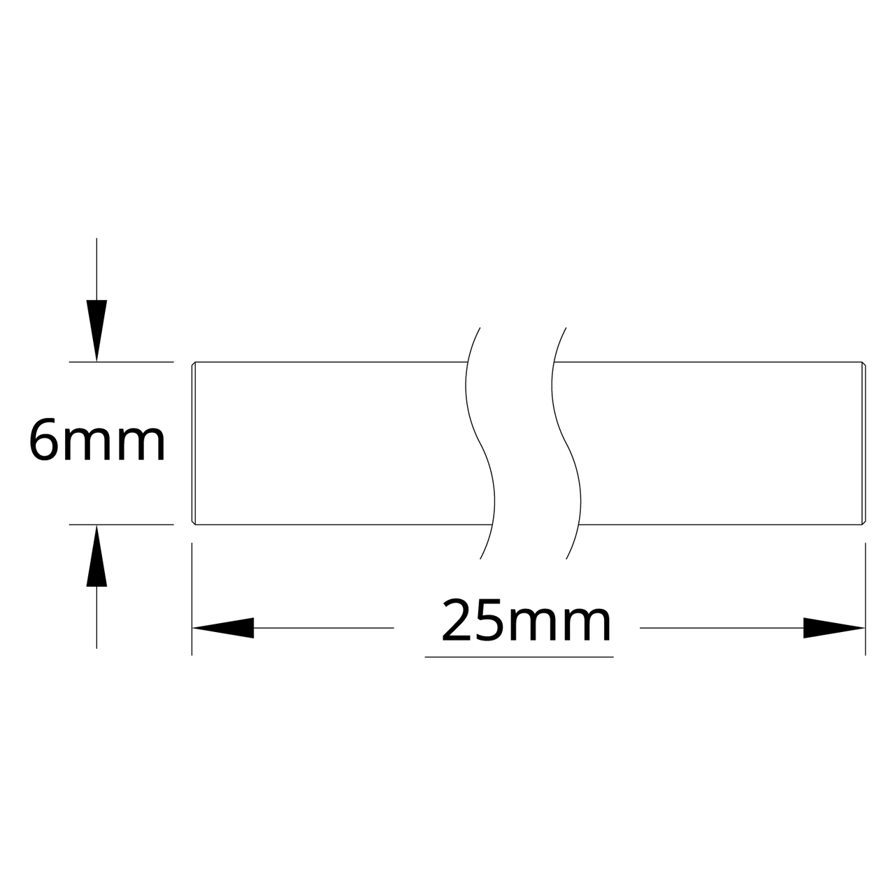 6mm Shaft (Stainless Steel, 25mm Length)