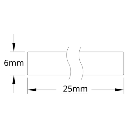 6mm Shaft (Stainless Steel, 25mm Length)