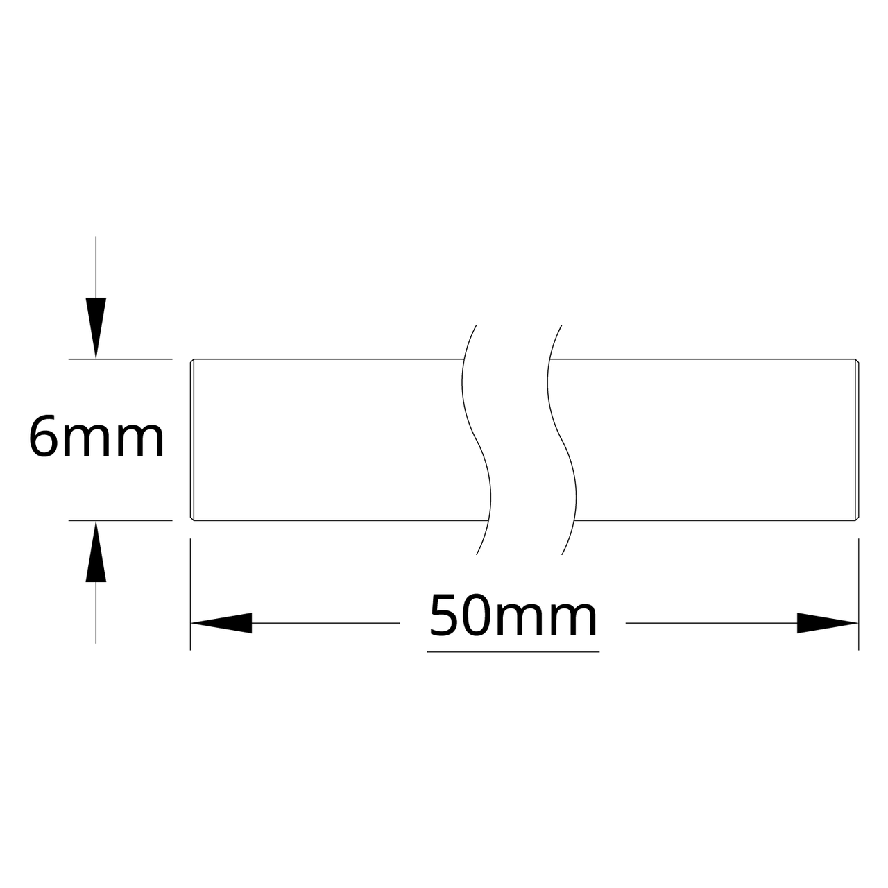 6mm Shaft (Stainless Steel, 50mm Length)