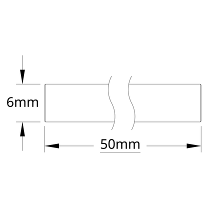 6mm Shaft (Stainless Steel, 50mm Length)