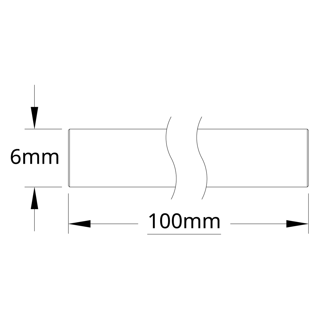 6mm Shaft (Stainless Steel, 100mm Length)