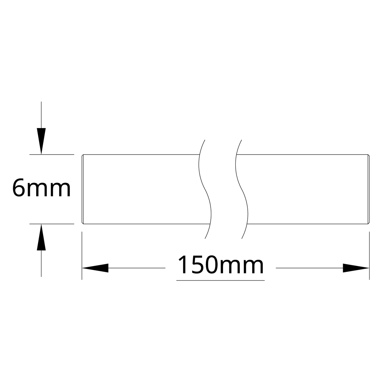 6mm Shaft (Stainless Steel, 150mm Length)