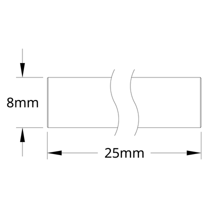 8mm Shaft (Stainless Steel, 25mm Length)