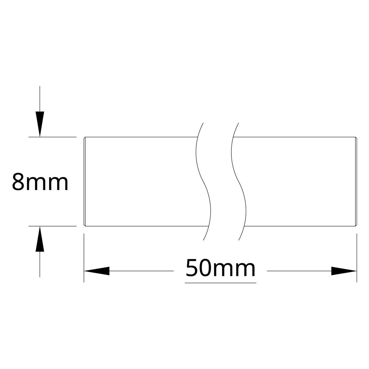 8mm Shaft (Stainless Steel, 50mm Length)