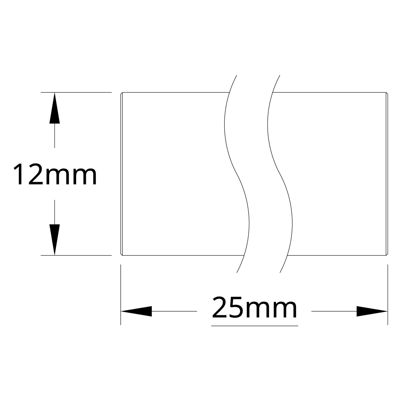 12mm Shaft (Stainless Steel, 25mm Length)