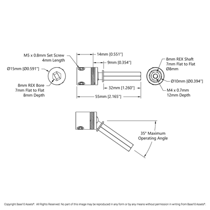 8mm REX™ CV Joint (Male to Female)