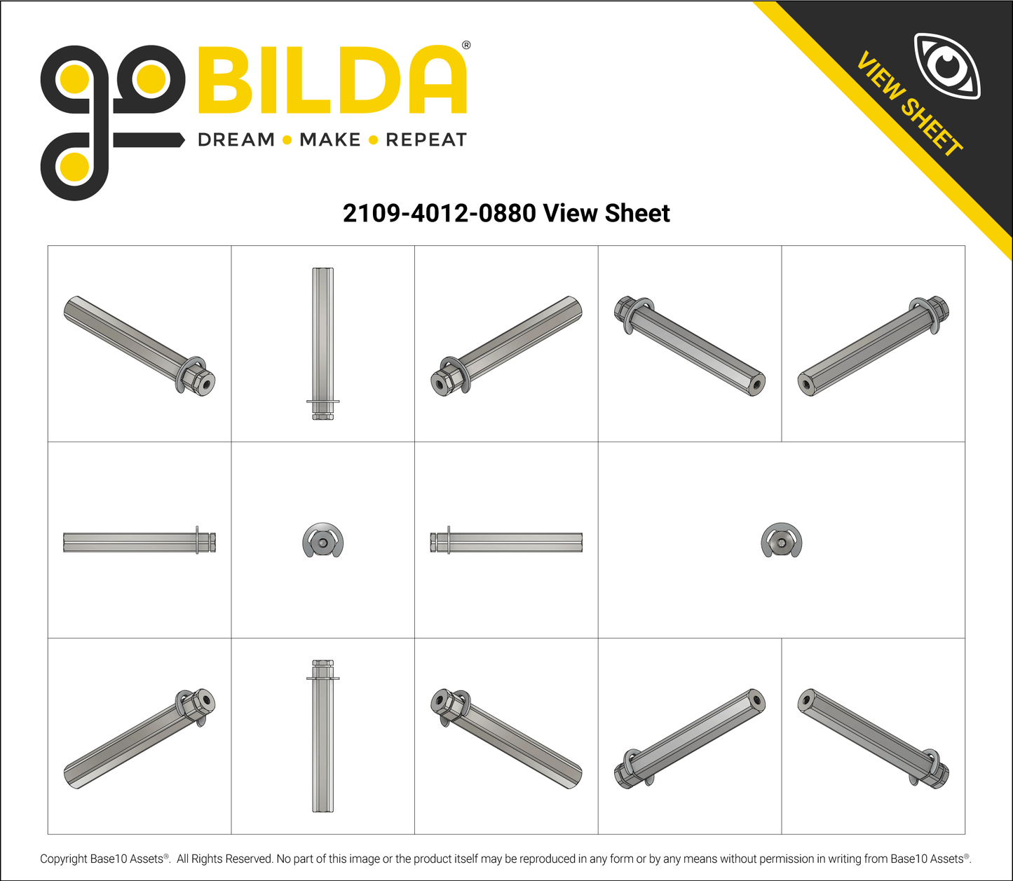 2109 Series Stainless Steel REX™ Shaft (12mm Diameter, 88mm Length)