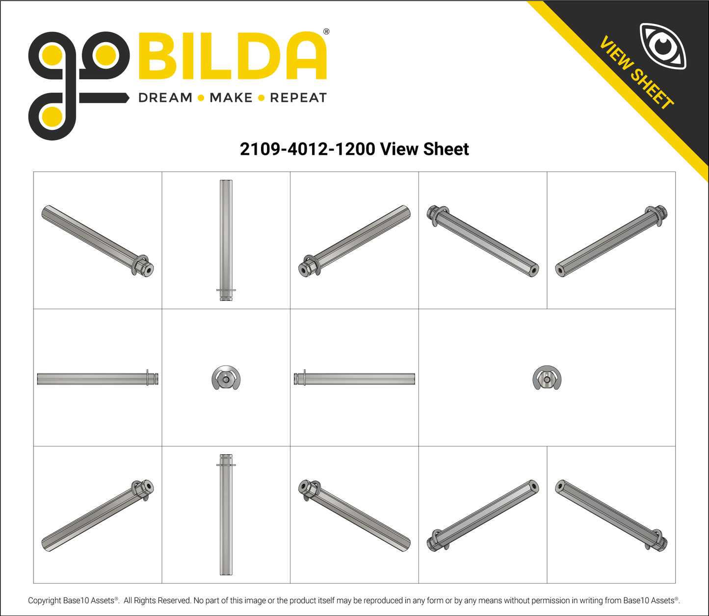 2109 Series Stainless Steel REX™ Shaft (12mm Diameter, 120mm Length)