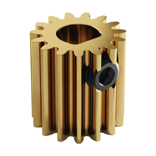 2301 Series Brass, MOD 0.8 Pinion Gear (6mm D-Bore, 15 Tooth)