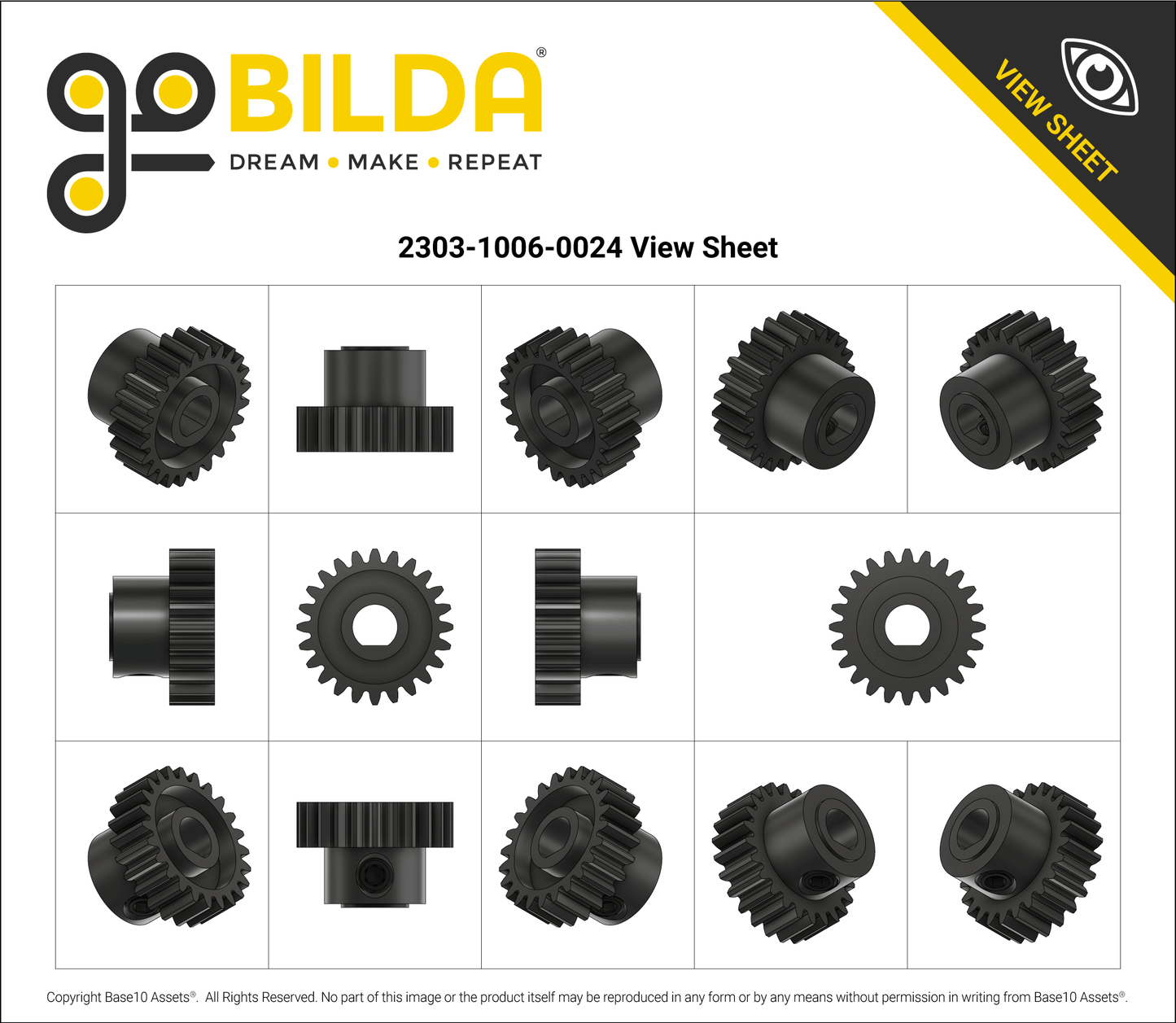 2303 Series Steel, MOD 0.8 Pinion Gear (6mm D-Bore, 24 Tooth)