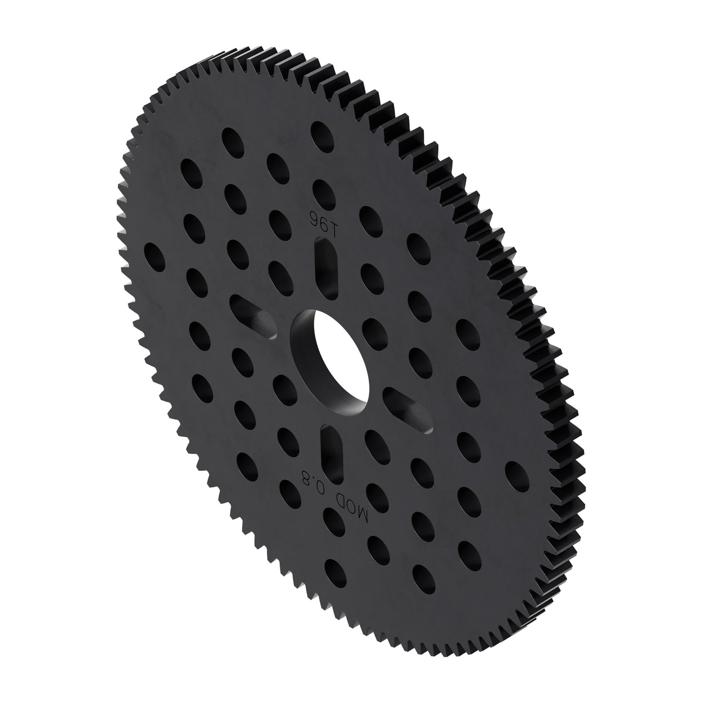 96 Tooth Hub-Mount Gear (MOD 0.8, 4mm Thick Acetal)