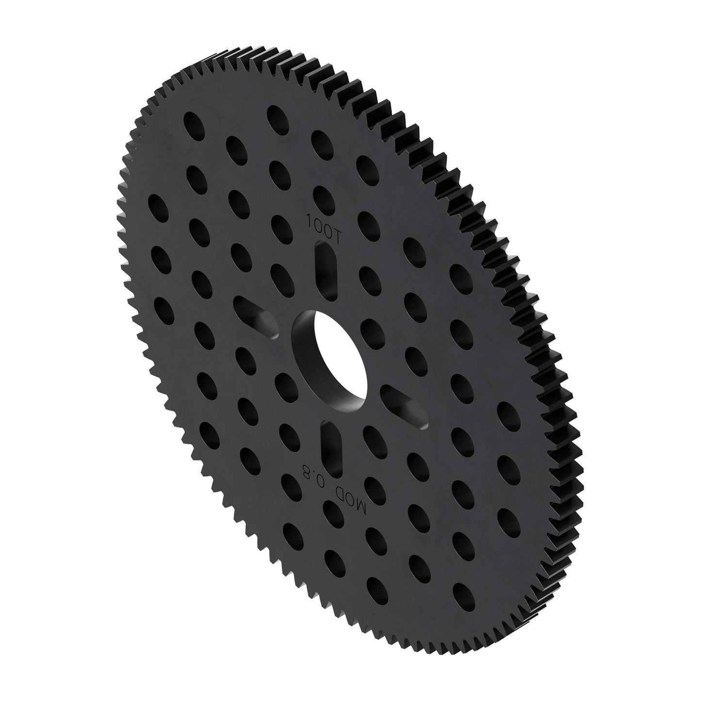 100 Tooth Hub-Mount Gear (MOD 0.8, 4mm Thick Acetal)