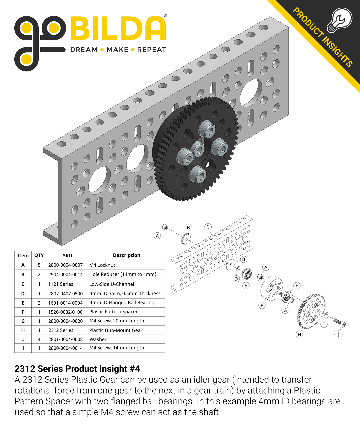 66 Tooth Hub-Mount Gear (MOD 0.8, 4mm Thick Acetal)