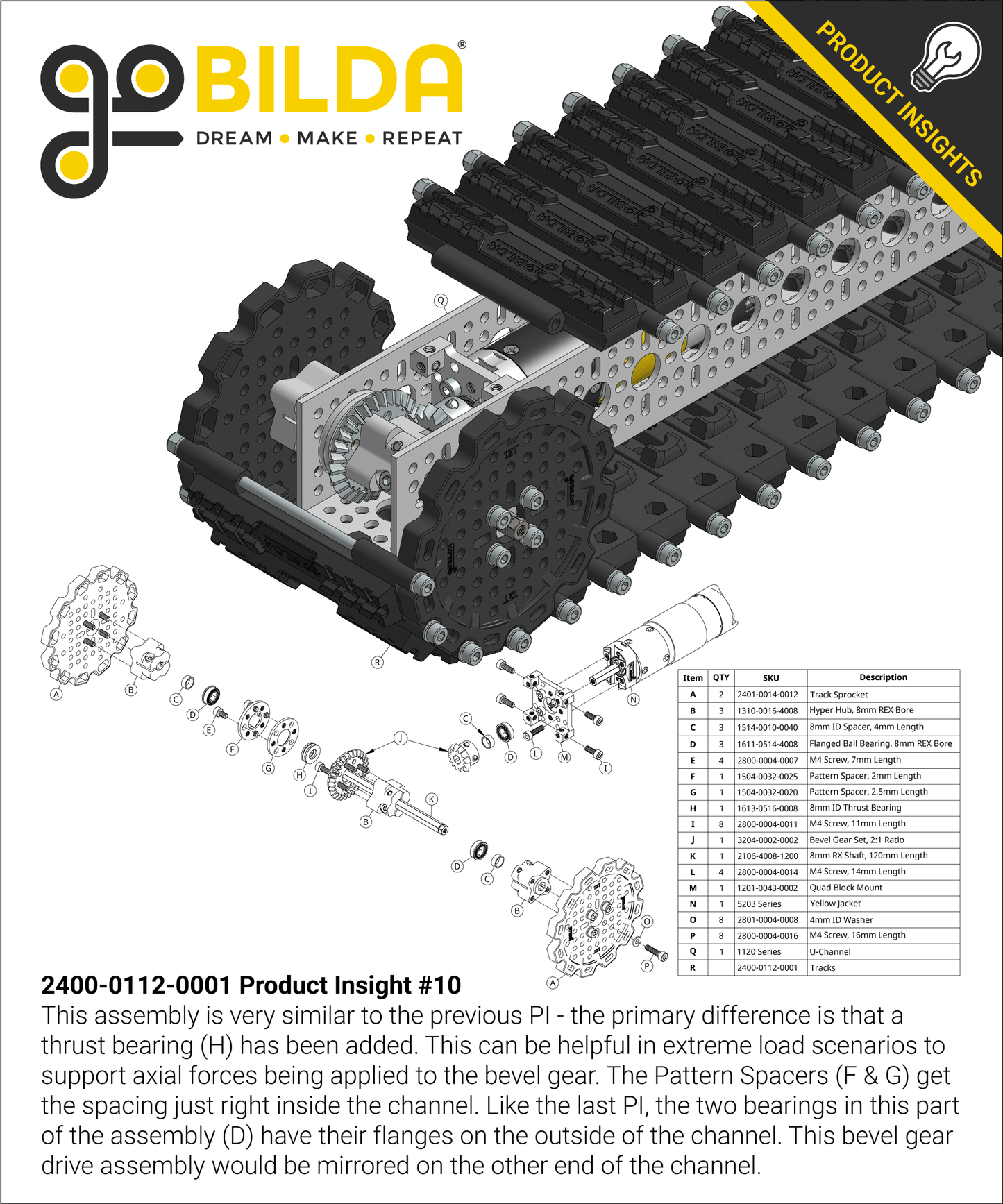 Badlands Tank Track (24mm Pitch, 112mm Width, Rubber Tread) - 6 Pack