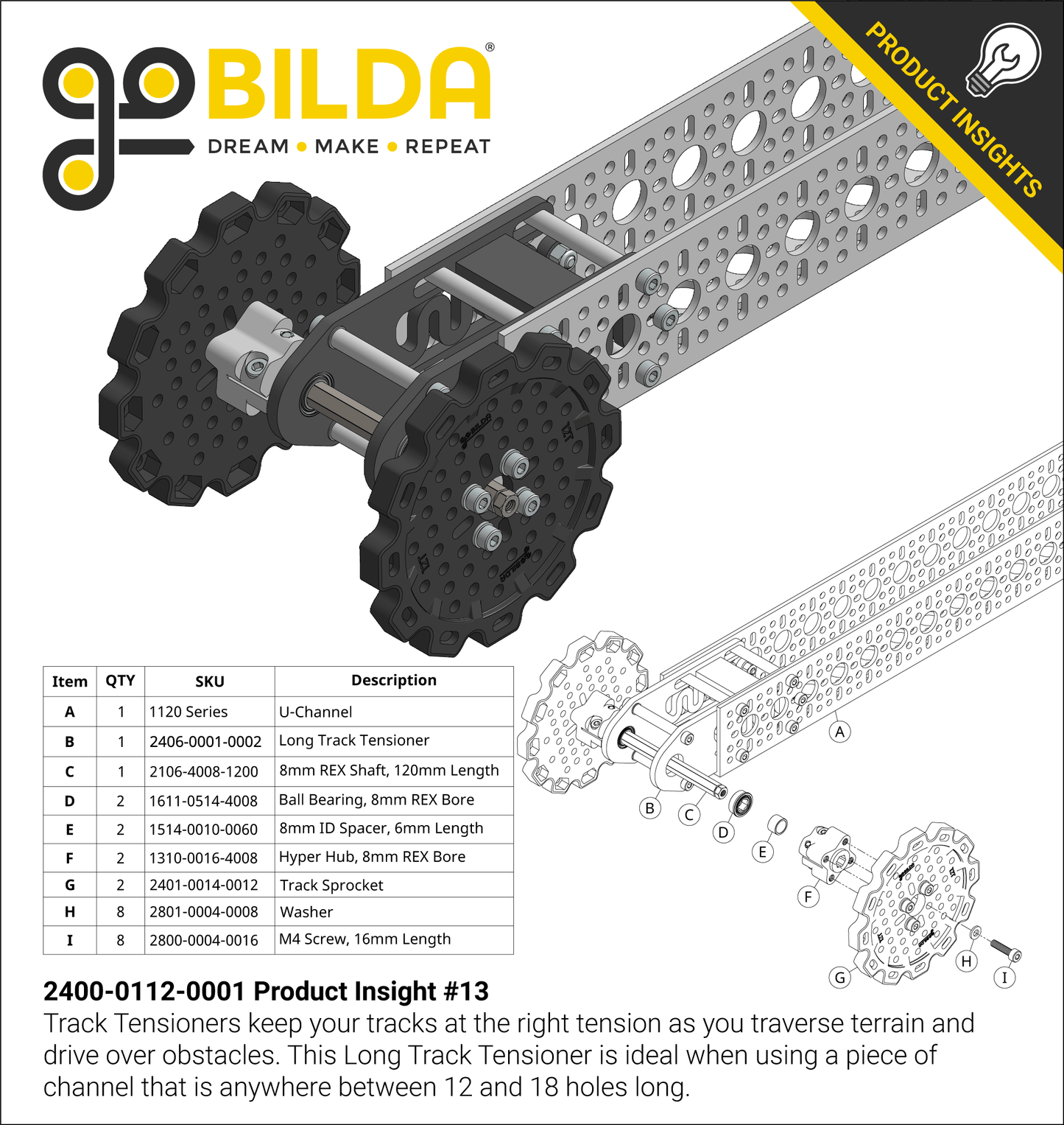 Badlands Tank Track (24mm Pitch, 112mm Width, Rubber Tread) - 6 Pack