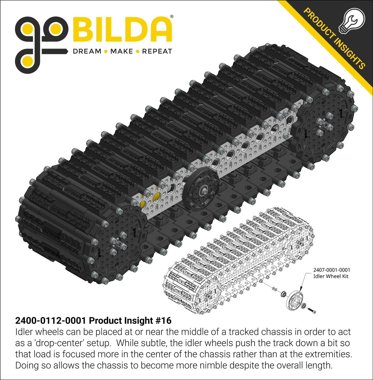 Badlands Tank Track (24mm Pitch, 112mm Width, Rubber Tread) - 6 Pack