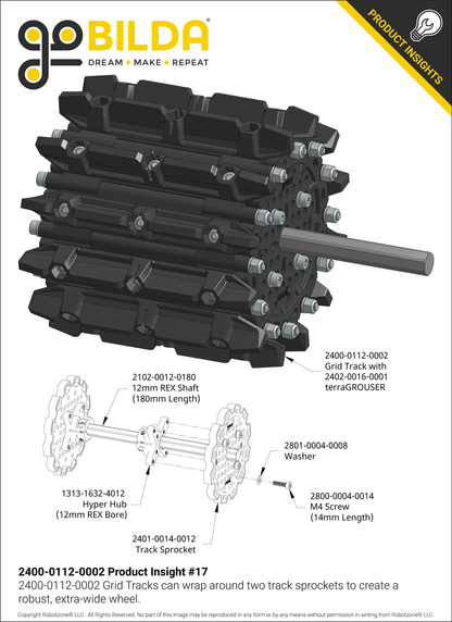 Grid-Track (24mm Pitch, 112mm Width) - 6 Pack