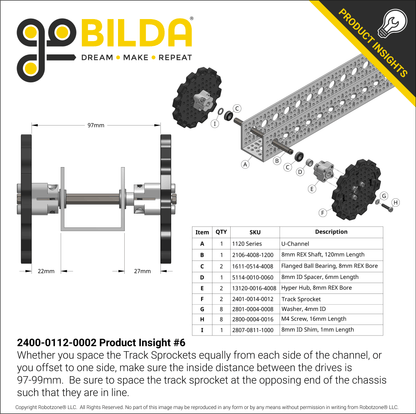 Grid-Track (24mm Pitch, 112mm Width) - 6 Pack