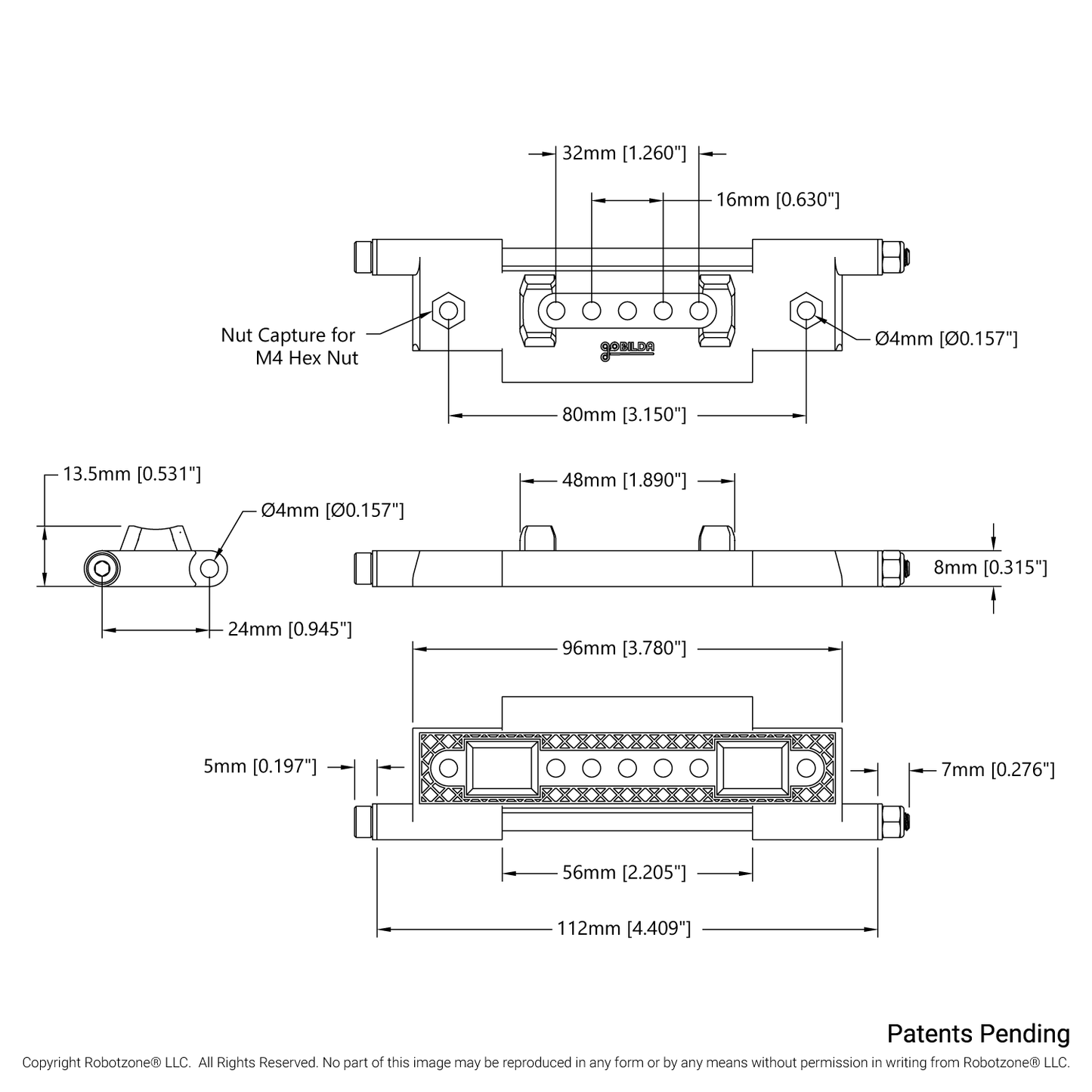 Grid-Track (24mm Pitch, 112mm Width) - 6 Pack