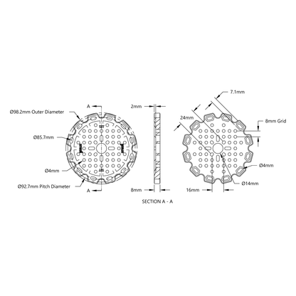 2401 Series 24mm Pitch Track Sprocket (12 Tooth) - 2 Pack