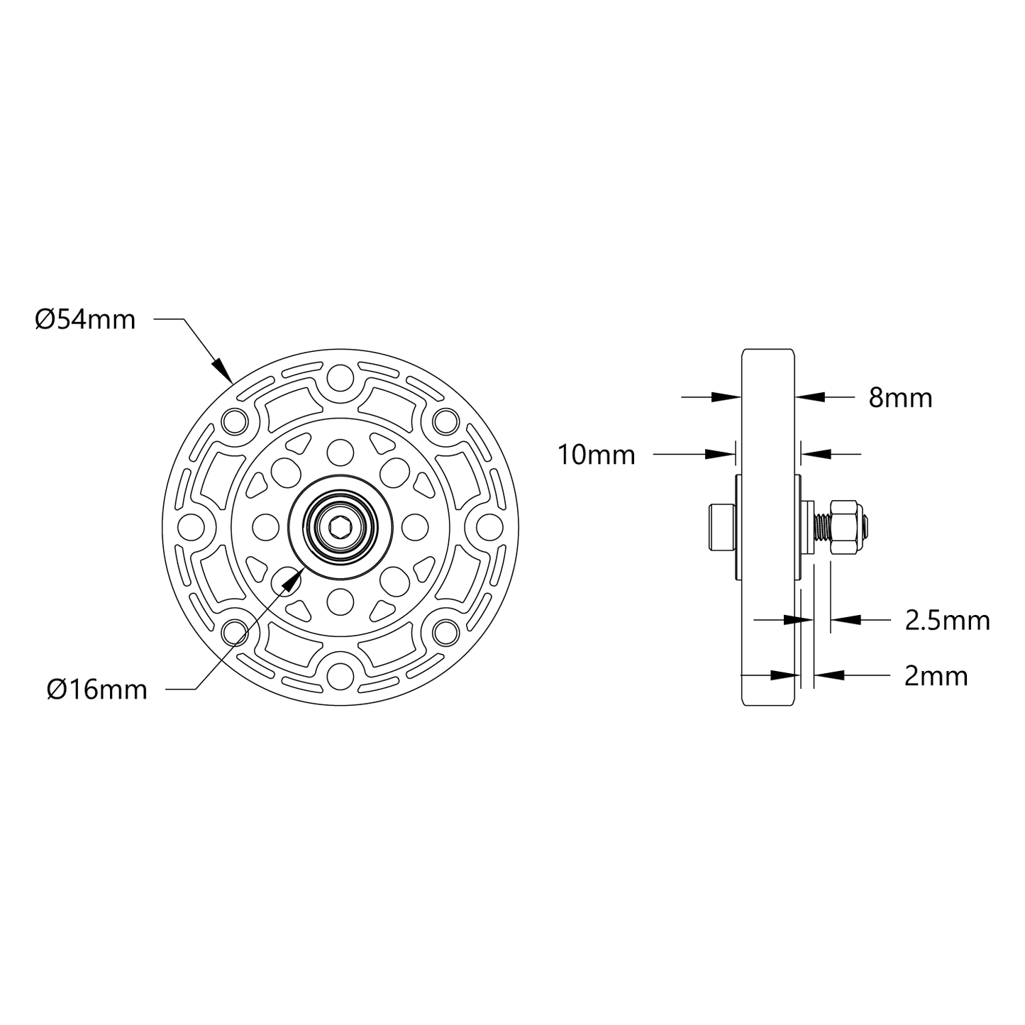 Idler Wheel Kit for 2400 Series Tracks (1-1) - 2 Pack