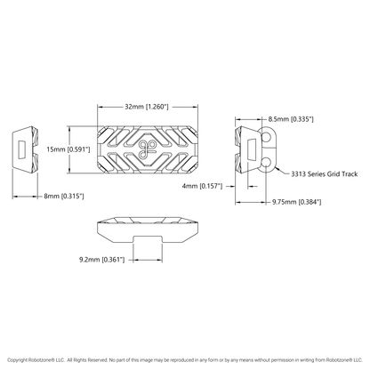 Rubber Tread for 3313 Series Grid-Chain (50A Durometer) - 50 Pack