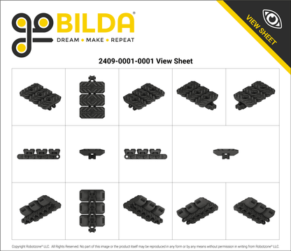 Tumbleweed Tank Track (800mm Length, 50A Durometer Treads)