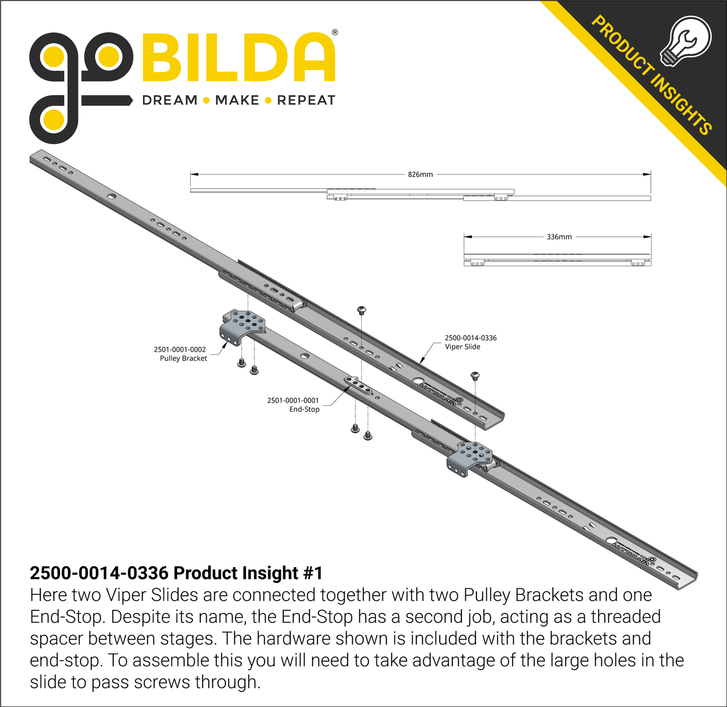 Steel Viper-Slide (14-Ball Carriage, 336mm Length, 244mm Travel)