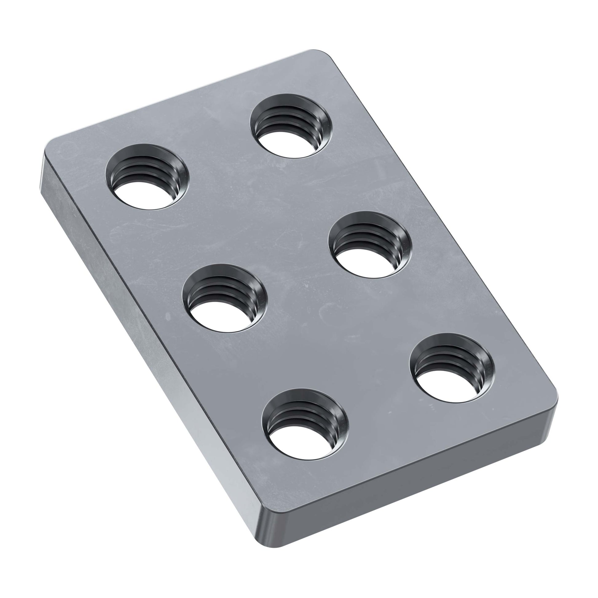 2 x 3 Hole Steel Threaded Plate (16mm x 24mm) - 2 Pack