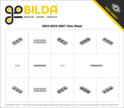 1 x 3 Hole Steel Threaded Plate (7mm x 23mm) - 4 Pack