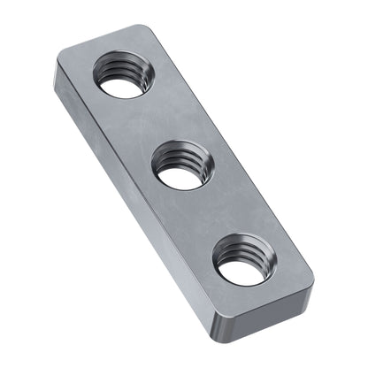 1 x 3 Hole Steel Threaded Plate (7mm x 23mm) - 4 Pack