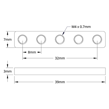 1 x 5 Steel Threaded Plate - 2 Pack