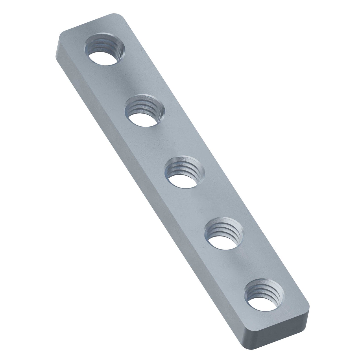 1 x 5 Steel Threaded Plate - 2 Pack