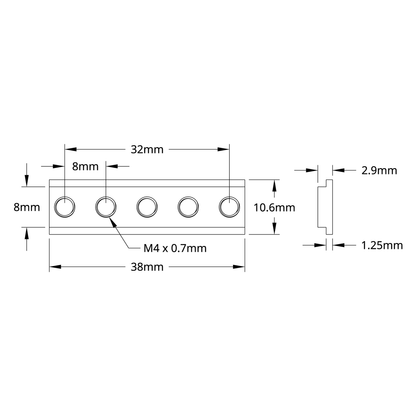 goRAIL Nut (5 Hole) - 2 Pack