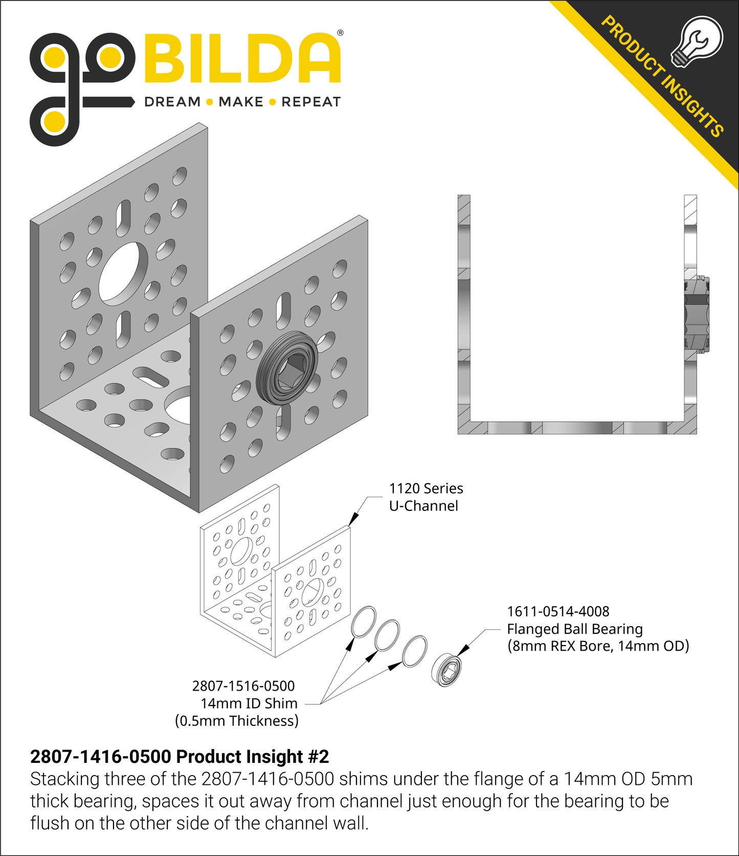 2807 Series Stainless Steel Shim (14mm ID x 15.6mm OD, 0.50mm Thickness) - 12 Pack